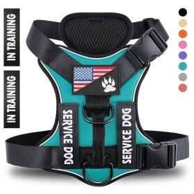 Reflective Breathable Solid Color Polyester Dog Strap (Option: Green-S)